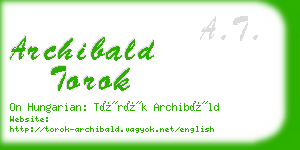 archibald torok business card